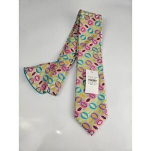 NWT‎ Verse 9 Silk Tie & Pocket Circle Vibrant Geometric Oval